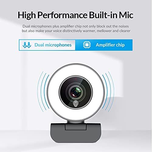  [아마존베스트]Angetube Webcam for Game Streaming 1080p/Built-in Adjustable Ring Light/Auto Focus (AF) Streamer Webcam for Xbox Gamer, Facebook and YouTube Streamer