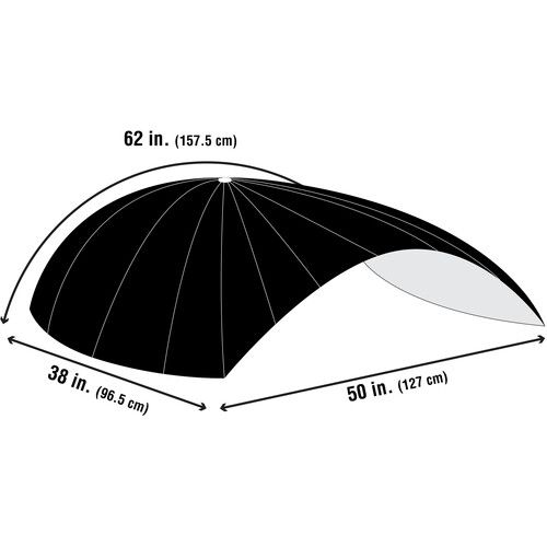  Angler ParaSail Parabolic Umbrella (White with Removable Black/Silver, 60