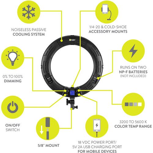  Angler 90W Bi-Color LED Ring Light Kit (18