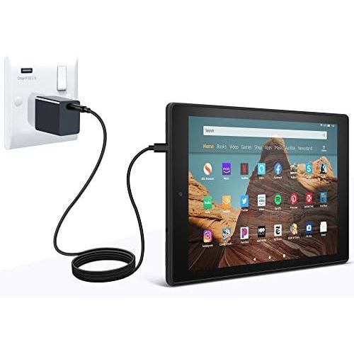  [아마존베스트]Angreat 15 W-Ladegerat mit USB-C-Kabel, Typ-C-Stecker, fuer Fire HD 10 und das neue Fire HD 8-Tablet