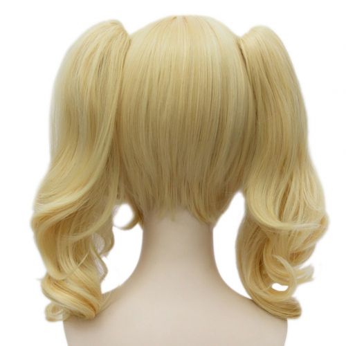  Ani·Lnc Wigs Blond Synthetic Costume Cosplay Wig For Female Cosplayer+2 Ponytais