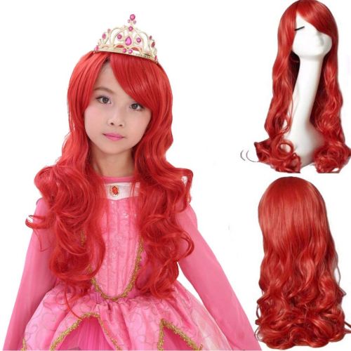 Ani·Lnc 24 Long Wavy Red Synthetic Cosplay Hair Wig For Children