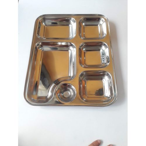  Anika Shopify Dinner Plate,Steel Plate, Divided Dinner Plate 6 Section, Rectangular divided dinner plate