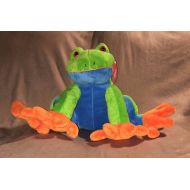 Animal Adventure ANIMAL ADVENTURE FUNKY TREE FROG GREEN BLUE ORANGE W RED EYES 9" 17" 2011 NWT