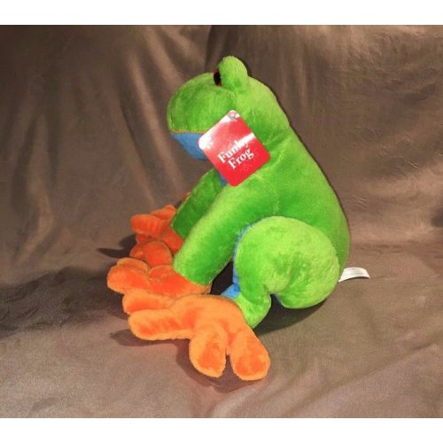  Animal Adventure ANIMAL ADVENTURE FUNKY TREE FROG GREEN BLUE ORANGE W RED EYES 9" 17" 2011 NWT