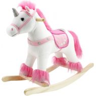 [아마존핫딜][아마존 핫딜] Animal Adventure | Real Wood Ride-On Plush Rocker | White and Pink Unicorn | Perfect for Ages 3+