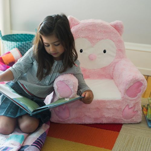  Animal Adventure | Sweet Seats | Pink Owl Childrens Plush Chair