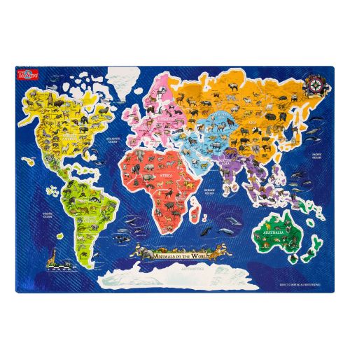  Animals of the World Map Magnetic Playboard and Puzzle