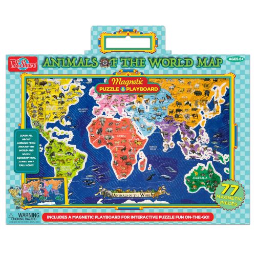  Animals of the World Map Magnetic Playboard and Puzzle