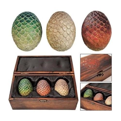  Game of Thrones Dragon Egg Prop Replica Set in Wooden Box by Animewild