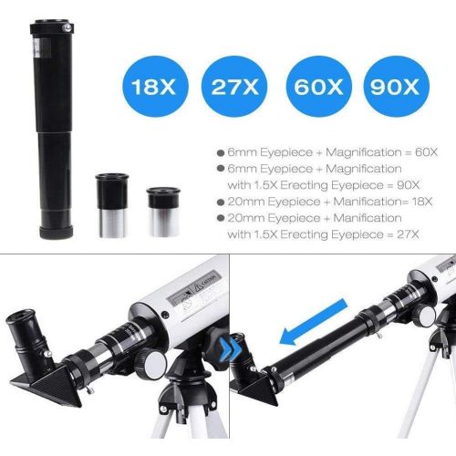  [아마존베스트]Telescope for Kids,Anipro Educational Toy for Beginners Science Tools with Tripod and 3 Magnification Eyepieces 360/50mm Spotting Scope