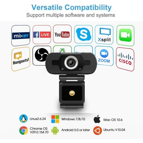  [아마존베스트]Anivia 1080p HD Webcam W8, USB Desktop Laptop Camera, Mini Plug and Play Video Calling Computer Camera, Built-in Mic, Flexible Rotatable Clip