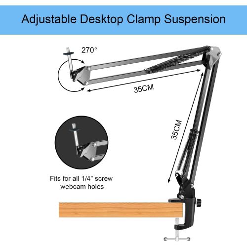  [아마존베스트]Anivia Webcam Clamp Mount Desktop Webcam Stand 28 inch Flexible Adjustable Suspension Boom Scissor Long Arm Swivel Holder for Webcam C922 C930 C920