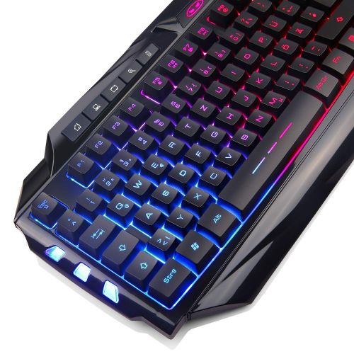  [아마존 핫딜]  [아마존핫딜]Anivia Gaming Tastatur mit Maus (DE Layout) 7 Tasten Gaming Maus mit 7 LEDs als Beleuchtung (600/800/1200/1600/2400 / 3200 DPI Einstellbar) Rainbow Hintergrundbeleuchtung Gaming Keyboard