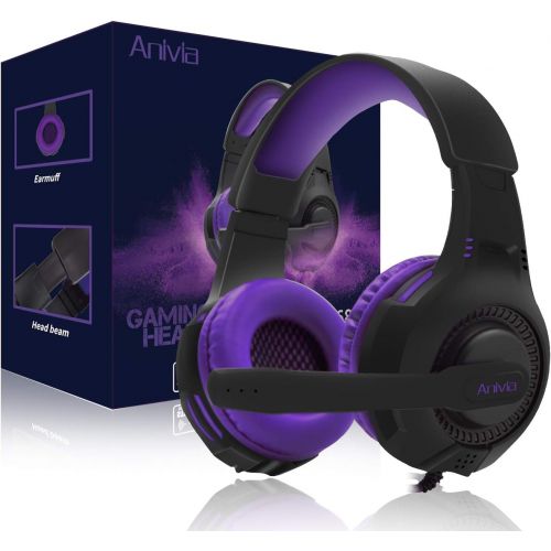  Anivia PC Gaming Headsets PS4 Headset for Xbox One - AH68 Wired Stereo Over Ear Gaming Headphone with Microphone for PC Computer, MAC Laptop, Playstation 4, Xbox One Controller, Phones,Ta