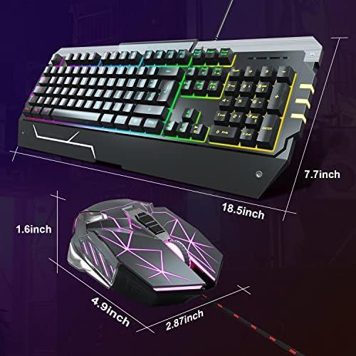  [아마존베스트]Anivia Gaming Keyboard and Mouse Set LED Backlight 19 Keys Anti-Ghosting Wired Keyboard PC / Laptop