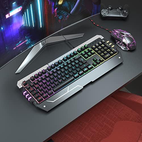  [아마존베스트]Anivia Gaming Keyboard and Mouse Set LED Backlight 19 Keys Anti-Ghosting Wired Keyboard PC / Laptop