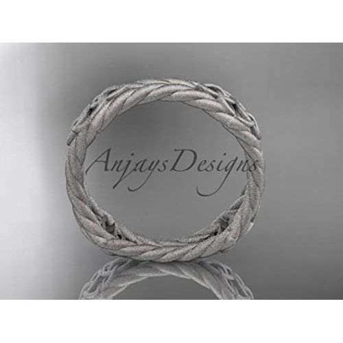  AnjaysDesigns Platinum Matte Finish Celtic Rope Wedding Band - Platinum - Promise Ring - Rope Ring - Womens Wedding Ring - Anniversary Gift
