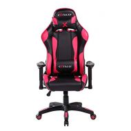 Anji Modern Furniture Gaming Chair High Back Racing Computer Executive Office Chair with Headrest and Lumbar Support PU Leather (Pink)