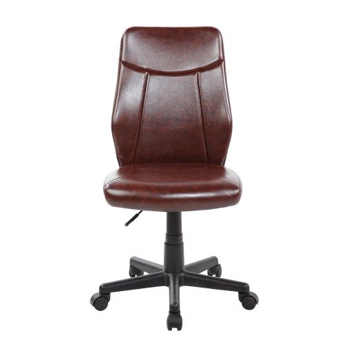  Anji Modern Furniture Anji Mid Back Armless Leather Computer Office Desk Chair