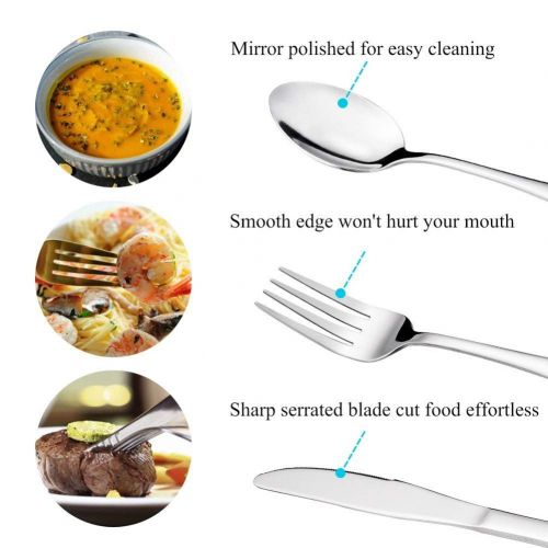  Ankamal Elec Cutlery Set 32-Piece Stainless Steel Cutlery Sets including Knife/Spoon/Fork Mirror-Polished Tableware Dishwasher Safe - Service for 8 Party/Kitchen