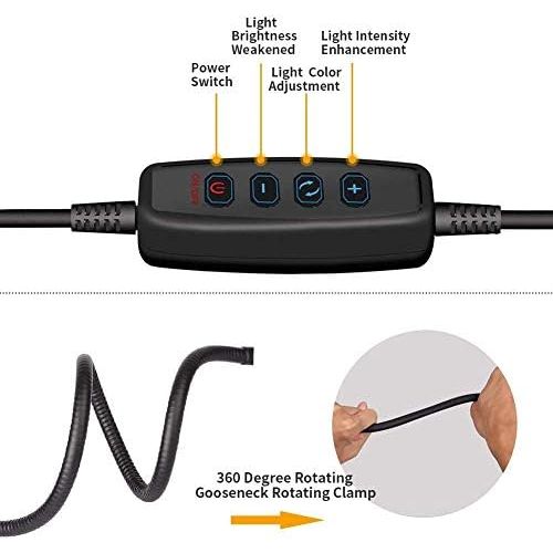  [아마존베스트]AnkePower LED Selfie Ring Light Stand with Remote Control, Table Ring Light with Webcam