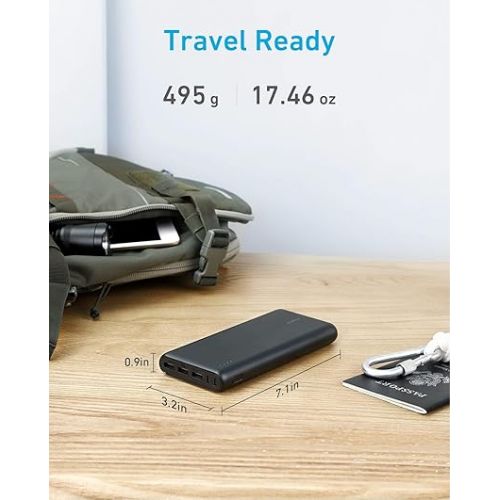 앤커 Anker Power Bank, 26,800 mAh External Battery with Dual Input Port and Double-Speed Recharging, 3 USB Ports for iPhone 15/15 Plus/15 Pro/15 Pro Max, iPad, Samsung, Android and Other Devices