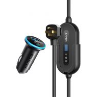 Anker Electric Vehicle Charger, 7.6KW Level 2 Portable Fast Charger with J1772 Connector and 25 ft Cable, NEMA 14-50 Plug, USB C Car Charger Adapter, Anker 52.5W Cigarette Lighter USB Charger
