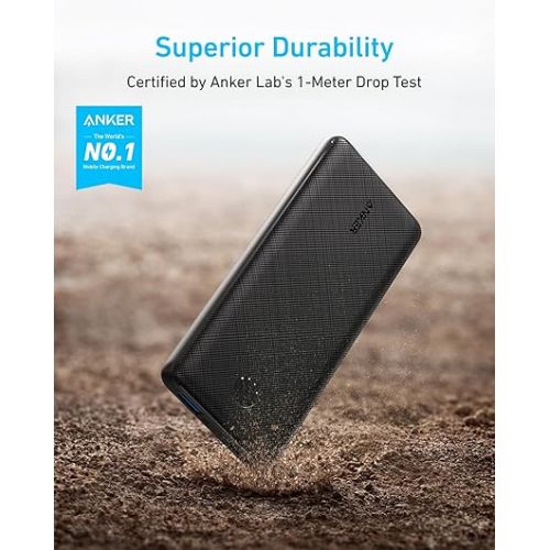 앤커 Anker Portable Charger, Power Bank, 10,000 mAh Battery Pack with PowerIQ Charging Technology and USB-C (Input Only) for iPhone 15/15 Plus/15 Pro/15 Pro Max, iPhone 14/13 Series, Samsung Galaxy