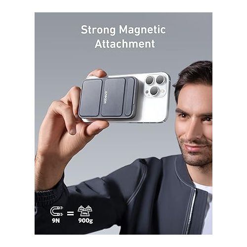 앤커 Anker Magnetic Battery, 5,000mAh Foldable Magnetic Wireless Portable Charger with Stand and USB-C (On The Side), Only for iPhone 15/15 Plus/15 Pro/15 Pro Max, iPhone14/13 Serie