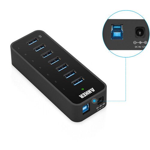 앤커 ANKER 7-Port USB-A 3.0 Hub with Charging