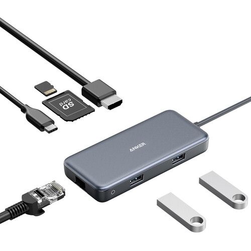 앤커 ANKER PowerExpand+ 7-Port USB 3.0 Multi-Adapter Hub with Charging and Ethernet