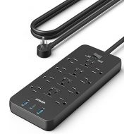 Surge Protector Power Strip (2100J), Anker 12 Outlets with 1 USB C and 2 USB Ports foriPhone 15/15 Plus/15 Pro/15 Pro Max, 5ft Extension Cord, Flat Plug, 20W USB C Charging for Home, Office,TUV Listed