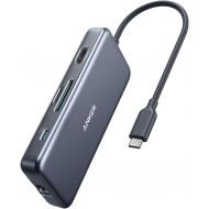 [아마존 핫딜]  [아마존핫딜]Anker USB C Hub Adapter, PowerExpand+ 7-in-1 USB C Adapter, with 4K HDMI, 60W Power Delivery, 1Gbps Ethernet, 2 USB 3.0 Ports and SD/microSD Card Readers, for MacBook Pro, Chromebo