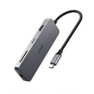 [아마존 핫딜]  [아마존핫딜]Anker USB C Hub, 7-in-1 USB C Adapter, with 4K USB C to HDMI, microSD/SD Card Reader, 3 USB 3.0 Ports, with 60W Power Delivery for MacBook Pro, ChromeBook, XPS, Galaxy S9/S8, and M