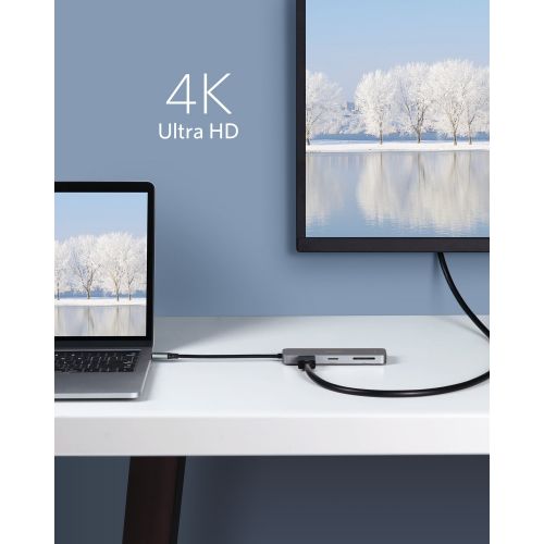 앤커 [아마존 핫딜]  [아마존핫딜]Anker USB C Hub, 7-in-1 USB C Adapter, with 4K USB C to HDMI, microSD/SD Card Reader, 3 USB 3.0 Ports, with 60W Power Delivery for MacBook Pro, ChromeBook, XPS, Galaxy S9/S8, and M