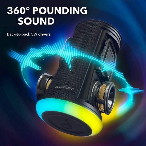 앤커 [아마존 핫딜]  [아마존핫딜]Anker Soundcore Flare Mini Bluetooth Speaker, Portable Wireless Speaker, Waterproof for Outdoor Parties, LED Light Show with 360° Sound and Bassup Technology