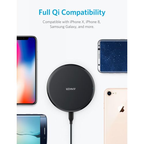 앤커 [아마존 핫딜]  [아마존핫딜]Anker Wireless Charger, PowerPort Wireless 5 Pad Upgraded, Qi-Certified Ultra-Slim Wireless Charger Compatible iPhone Xs Max XS XR X 8 / 8Plus, Galaxy S10 S9 S8, Note 10 Note 9 Not