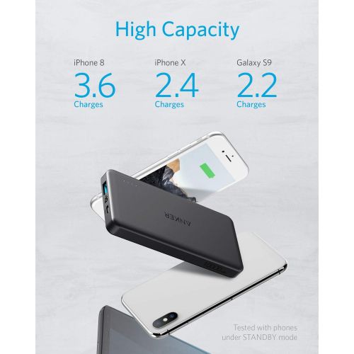 앤커 [아마존 핫딜] [아마존핫딜]Anker PowerCore II Slim 10000 Ultra Slim Power Bank, Upgraded PowerIQ 2.0 (up to 18W Output), Fast Charge for iPhone, Samsung Galaxy and More (Black)