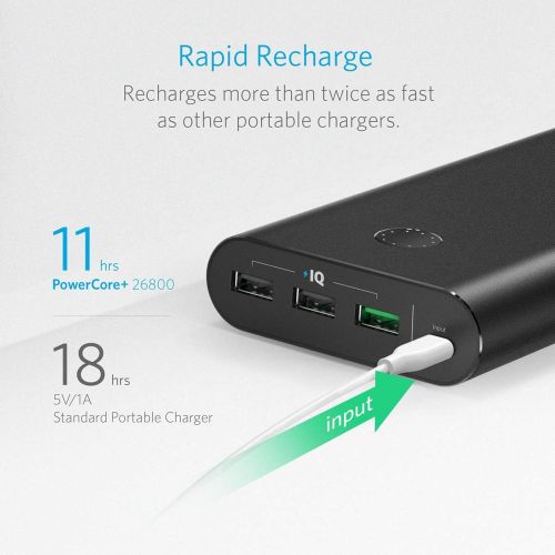 앤커 [아마존 핫딜] [아마존핫딜]Anker [Quick Charge] PowerCore+ 26800 Premium Portable Charger with Qualcomm Quick Charge 3.0 (Aluminum 3-Port Ultra-High-Capacity External Battery) [Recharges 2X Faster]