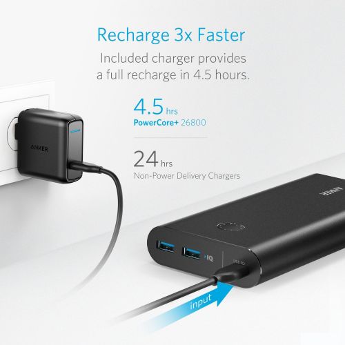 앤커 [아마존 핫딜] [아마존핫딜]Anker PowerCore+ 26800 PD with 30W Power Delivery Charger, Portable Charger Bundle for MacBook Air / iPad Pro 2018, iPhone XS Max / X / 8, Nexus 5X / 6P, and USB Type-C Laptops wit