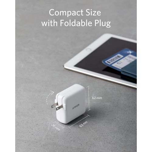 앤커 [아마존 핫딜] [아마존핫딜]Anker 36W 2-Port PIQ 3.0 USB C Charger, PowerPort III Duo Type C Wall Charger, Foldable Plug, Power Delivery for iPhone 11/11 Pro / 11 Pro Max/XR/Xs/Max/X, Galaxy, Pixel, iPad Pro