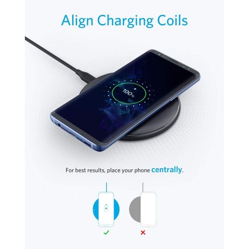 앤커 [아마존 핫딜] [아마존핫딜]Anker Wireless Charger, 2 Pack PowerWave Pad, Qi-Certified, 7.5W for iPhone 11, 11 Pro, 11 Pro Max, Xs Max, XR, Xs, X, 8, 8 Plus, 10W for Galaxy S10 S9 S8, Note 10 Note 9 Note 8 (N