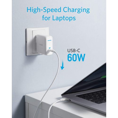 앤커 [아마존핫딜][아마존 핫딜] Anker 60W [PowerIQ 3.0 & GaN] 전원 배달 USB C 충전기, PowerPort Atom III 60W 울트라 컴팩트 타입 C 충전기 USB-C 랩탑, 맥북 프로/에어, 아이패드 프로, 아이폰 XR/XS/Max/8, 갤럭시, 픽셀 등