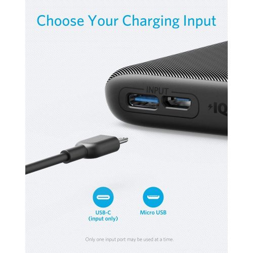 앤커 [아마존핫딜][아마존 핫딜] Anker PowerCore Lite 10000mAh, USB-C Input (Only), High Capacity Portable Charger, Slim and Light External Battery for iPhone, Samsung Galaxy, and More