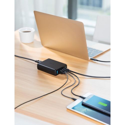 앤커 [아마존핫딜][아마존 핫딜] Amazon USB C Wall Charger, Anker Premium 60W 5-Port Desktop Charger with One 30W Power Delivery Port for MacBook Air 2018, Ipad Pro 2018, S10, and 4 Poweriq Ports for iPhone Xs/Max/XR/X/8