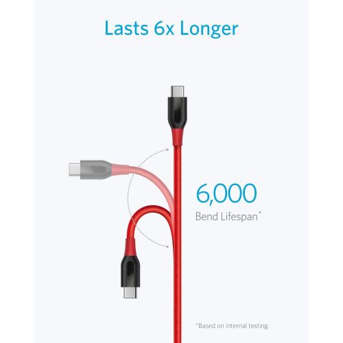 앤커 [아마존핫딜][아마존 핫딜] USB Type C Cable, Anker [3-Pack] Powerline+ USB-C to USB-A, Double-Braided Nylon Fast Charging Cable, for Samsung Galaxy S10/ S9 /S9+ /S8, MacBook and More(Red)(3ft+6ft+10ft)