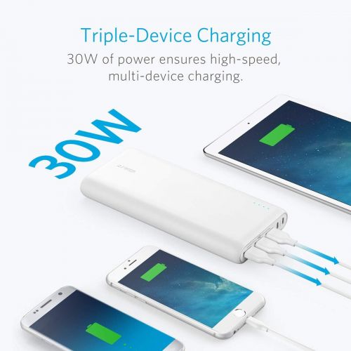 앤커 [아마존핫딜][아마존 핫딜] Anker PowerCore 26800 Portable Charger, 26800mAh External Battery with Dual Input Port and Double-Speed Recharging, 3 USB Ports for iPhone, iPad, Samsung Galaxy, Android and Other