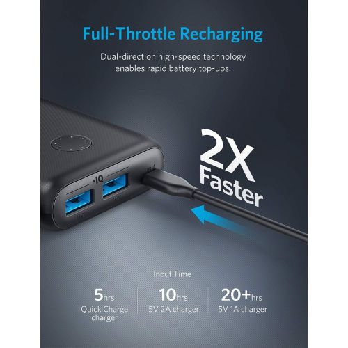 앤커 [아마존핫딜][아마존 핫딜] Anker PowerCore II 20000, 20100mAh Portable Charger with Dual USB Ports, PowerIQ 2.0 (up to 18W Output) Power Bank, Fast Charging for iPhone, Samsung and More (Compatible with Quic