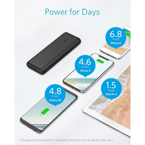 앤커 [아마존핫딜][아마존 핫딜] Portable Charger Anker PowerCore 20100mAh - Ultra High Capacity Power Bank with 4.8A Output and PowerIQ Technology, External Battery Pack for iPhone, iPad & Samsung Galaxy & More (